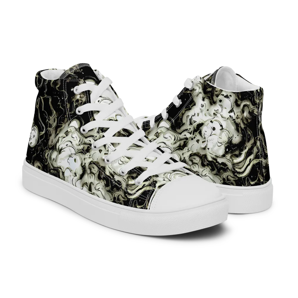 Phantom Bloom on Men's High Top Canvas Shoes — Right