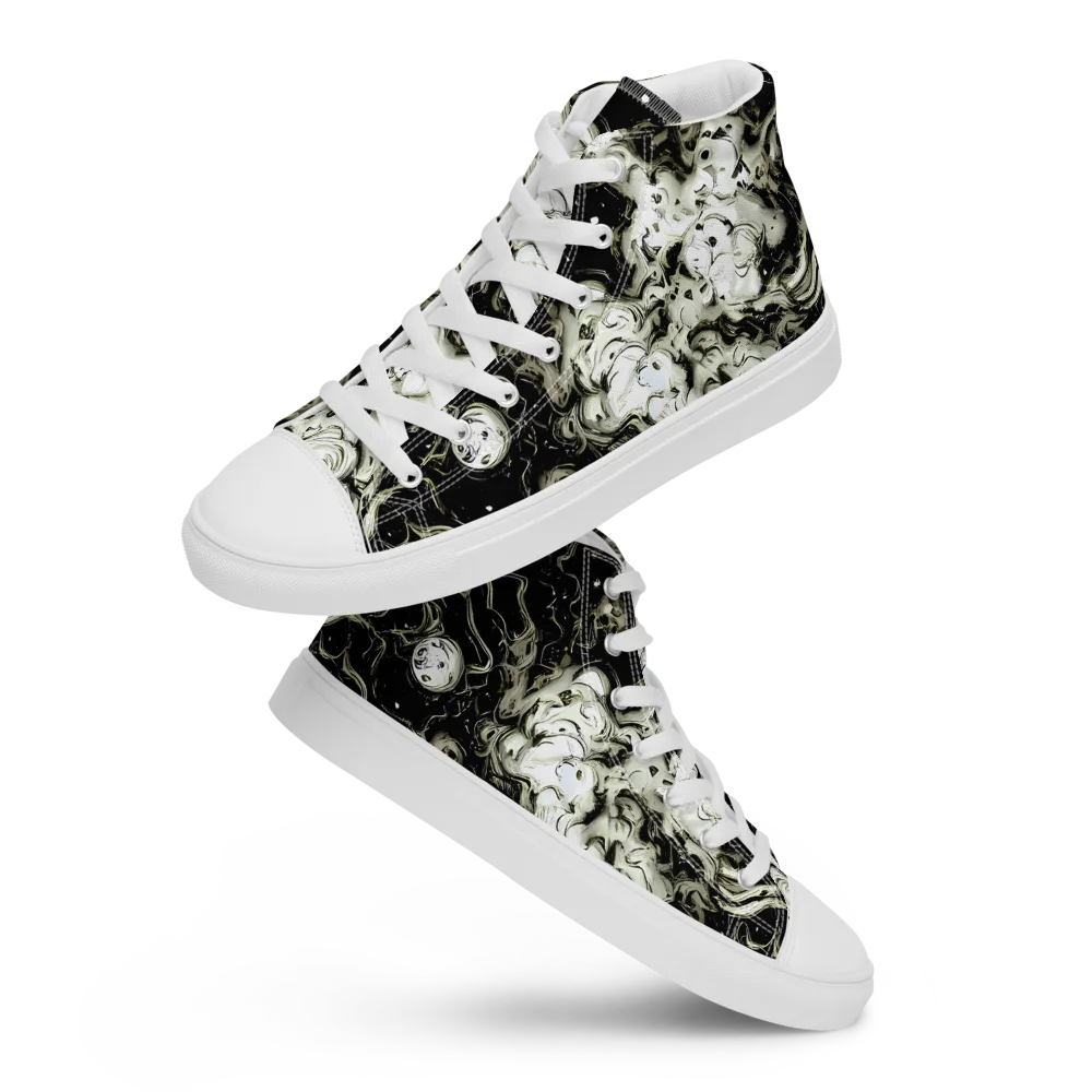 Phantom Bloom on Men's High Top Canvas Shoes — Front