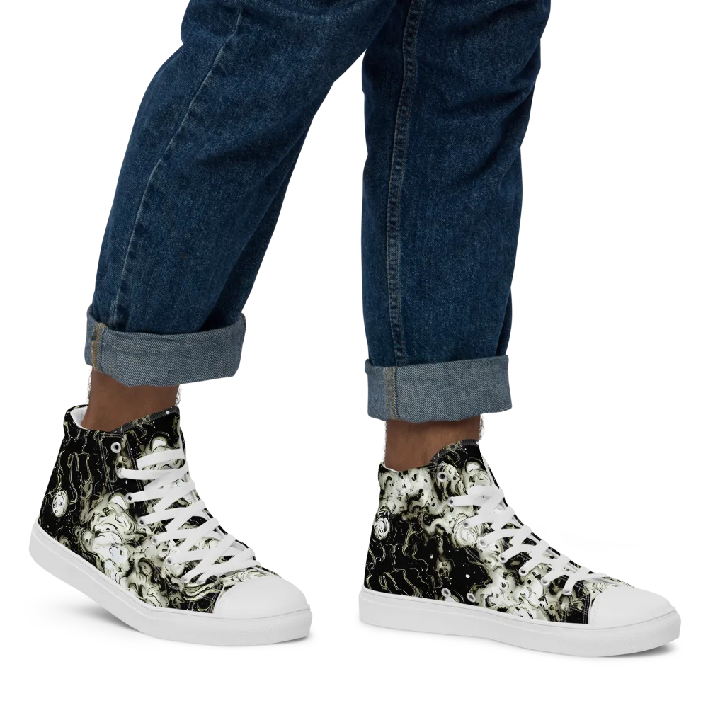 Phantom Bloom on Men's High Top Canvas Shoes — Right