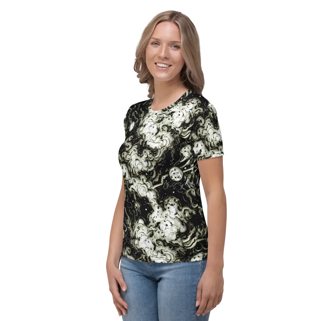 Phantom Bloom on Women's Crew Neck T-Shirt — Left