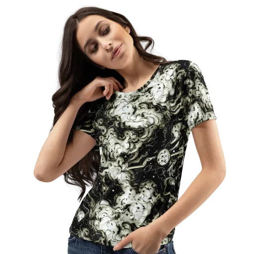Phantom Bloom on a Women's Crew Neck T-Shirt