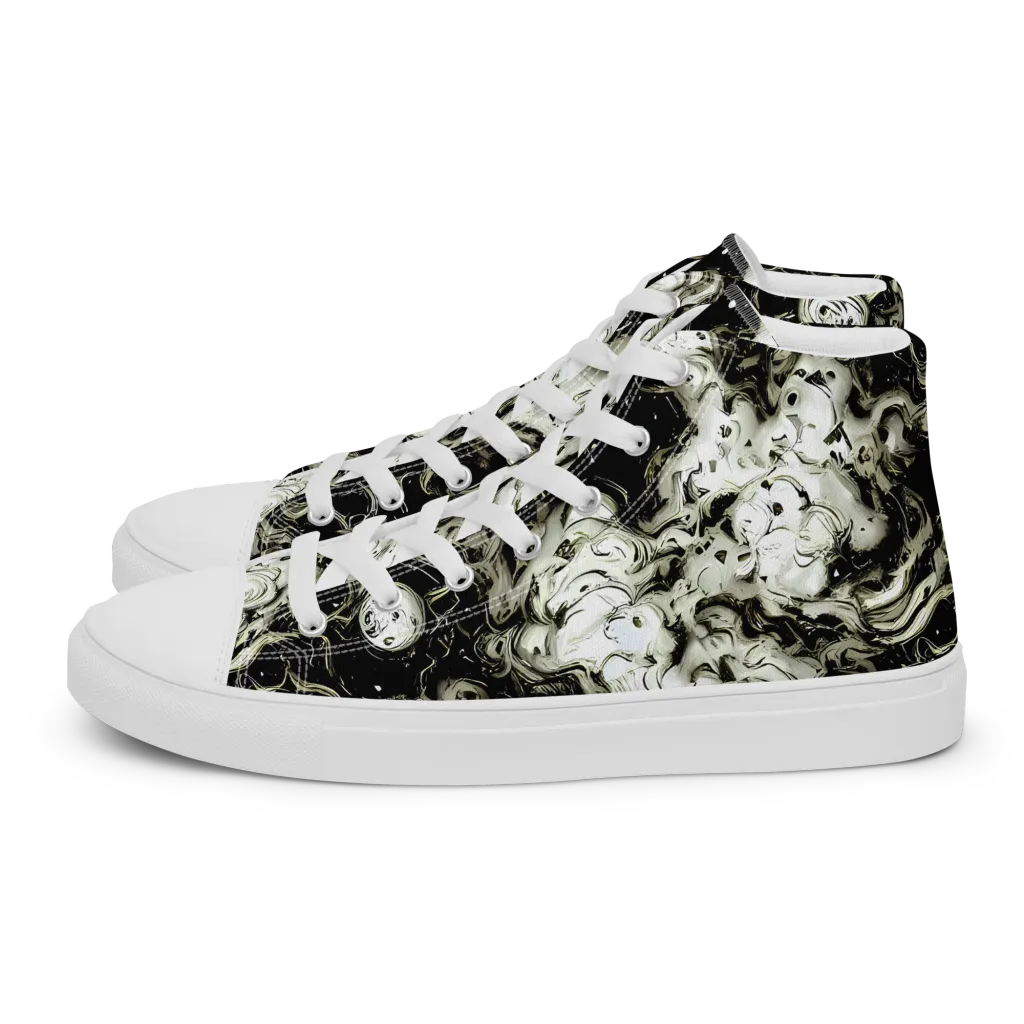 Phantom Bloom on Women's High Top Canvas Shoes — Left