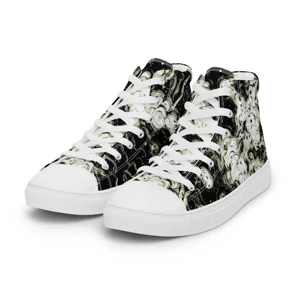 Phantom Bloom on Women's High Top Canvas Shoes — Left Front