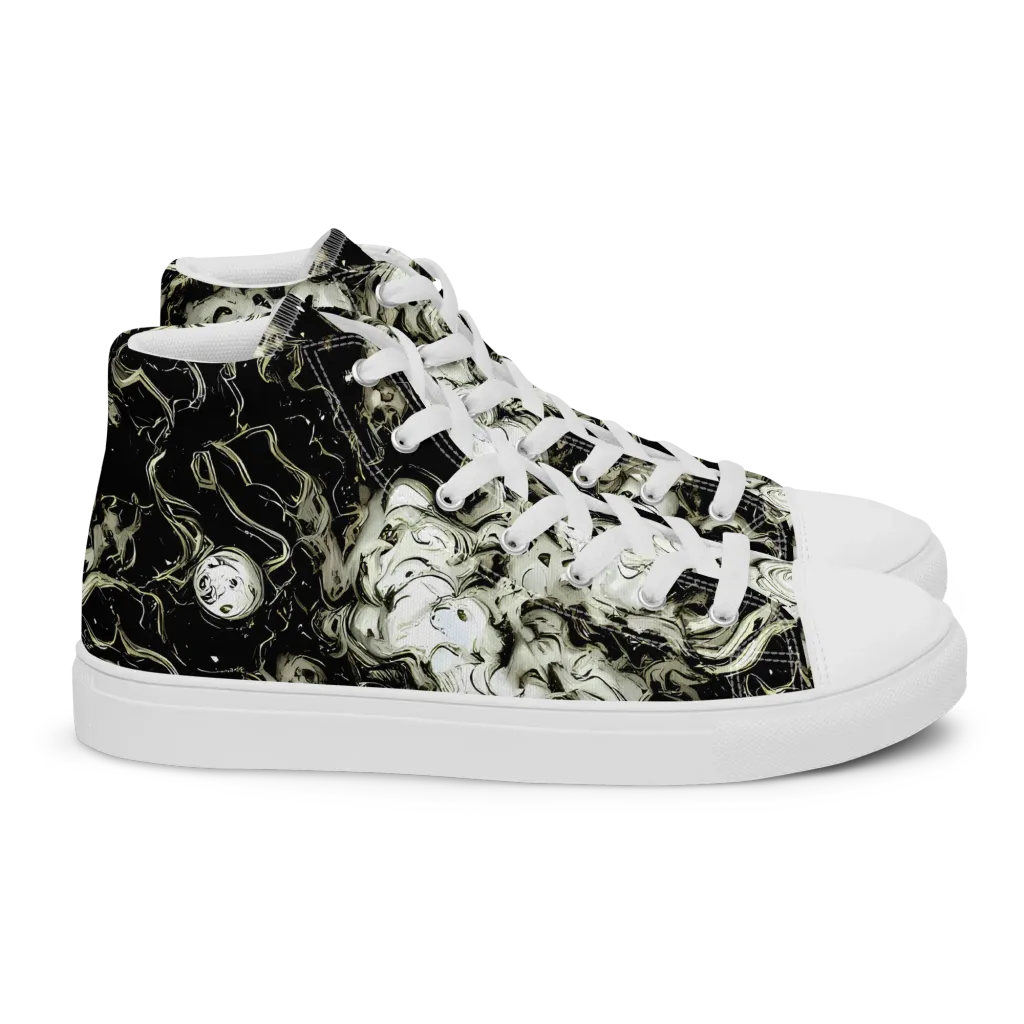 Phantom Bloom on Women's High Top Canvas Shoes — Right
