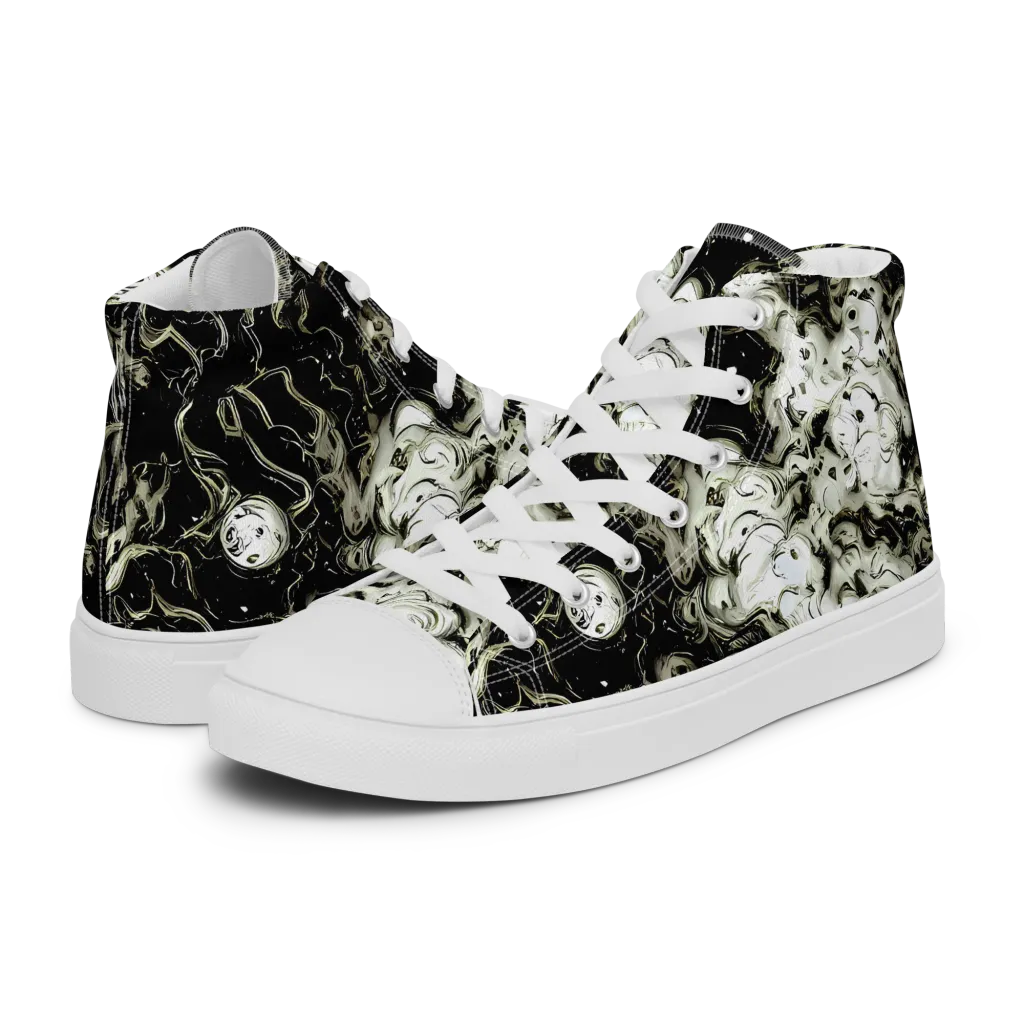 Phantom Bloom on Women's High Top Canvas Shoes — Left