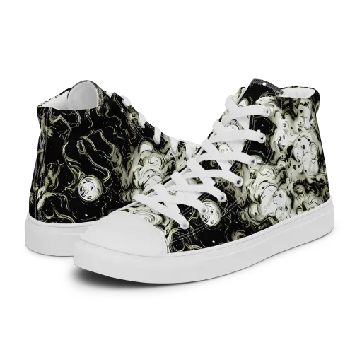Phantom Bloom on a Women's High Top Canvas Shoes