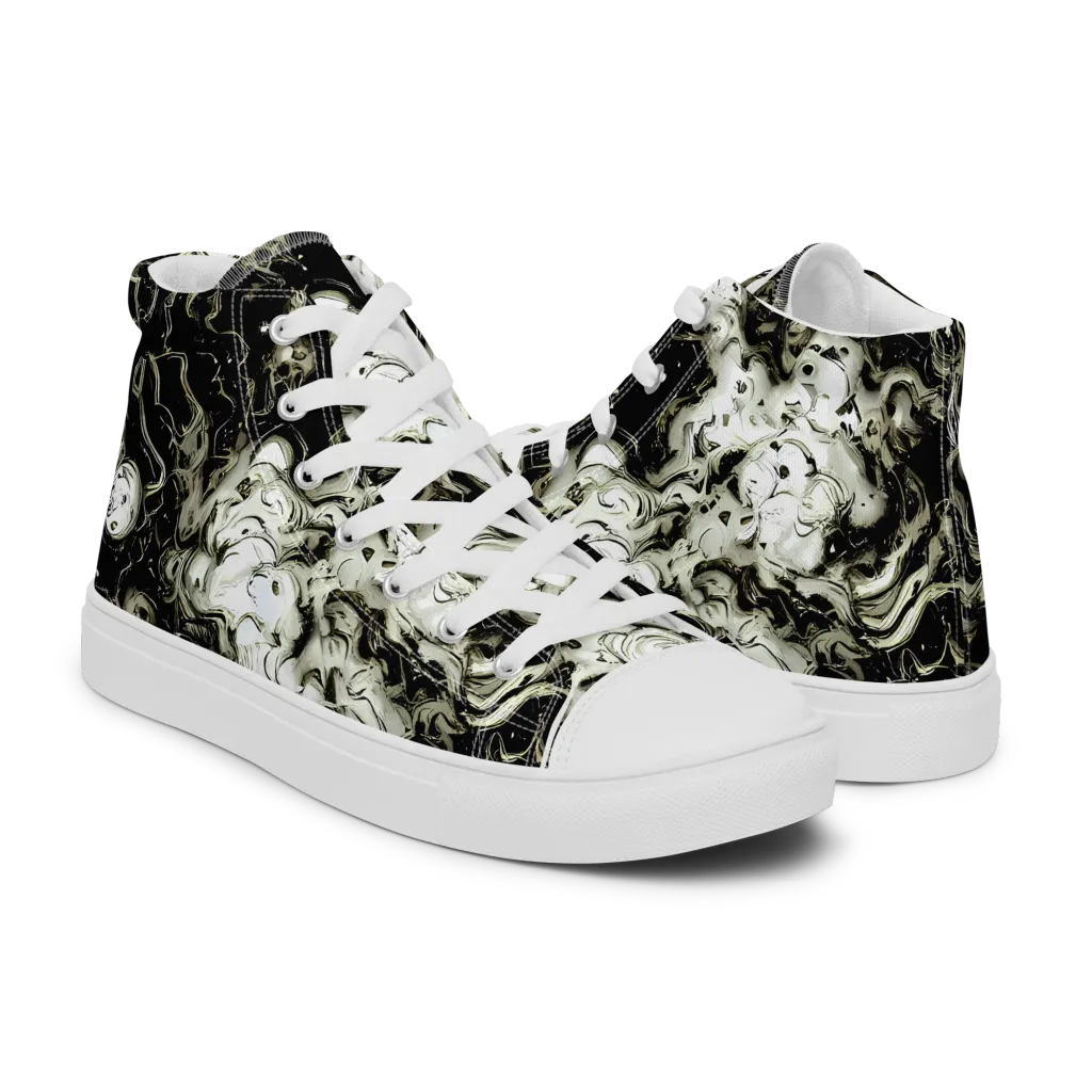 Phantom Bloom on Women's High Top Canvas Shoes — Right
