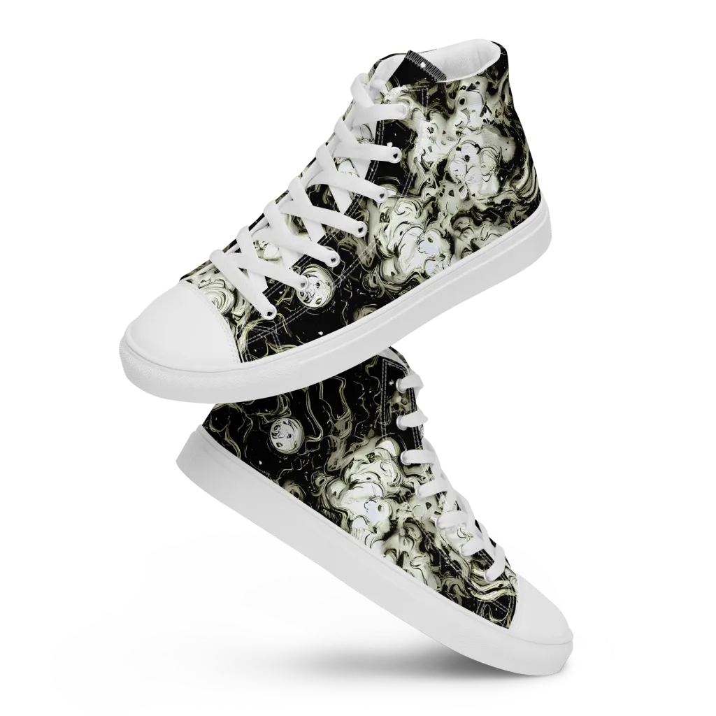 Phantom Bloom on Women's High Top Canvas Shoes — Front