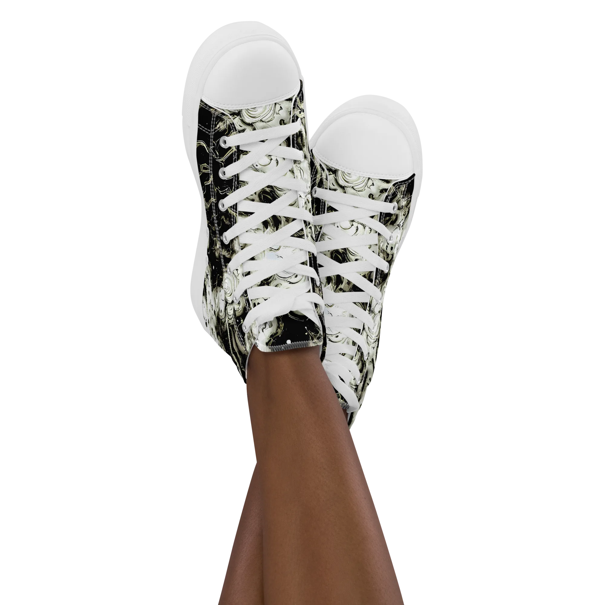 Phantom Bloom on Women's High Top Canvas Shoes — Front