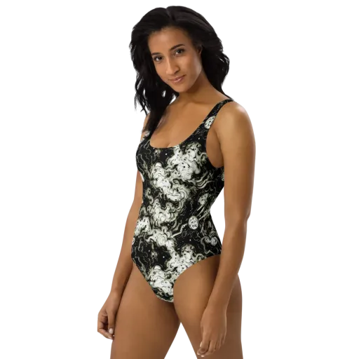 Phantom Bloom on a One-Piece Swimsuit