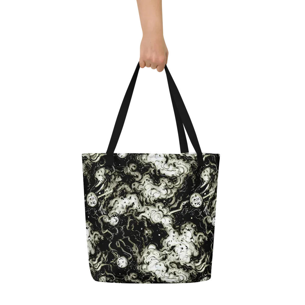 Phantom Bloom on Large Tote Bag W/ Pocket — Front