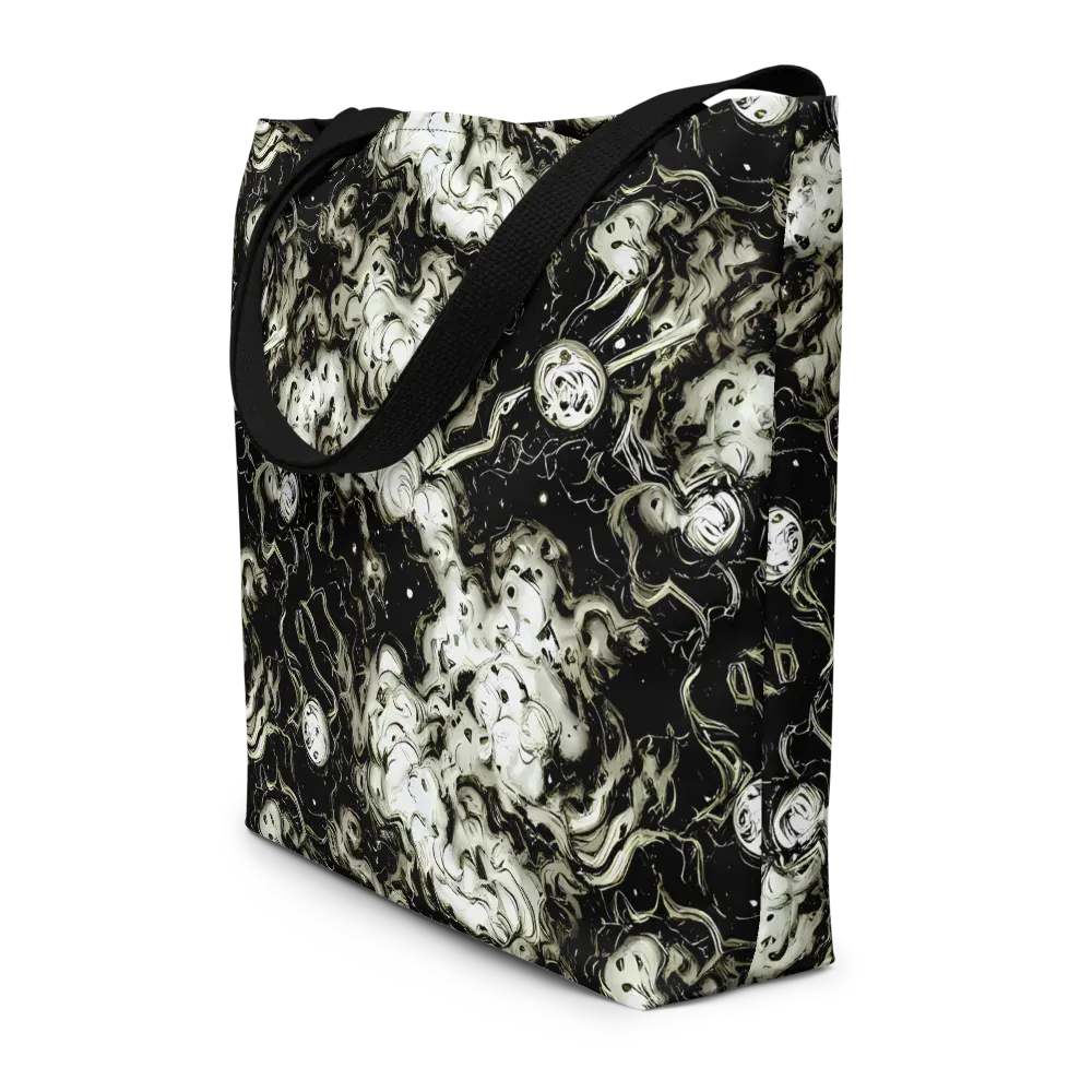 Phantom Bloom on Large Tote Bag W/ Pocket — Front