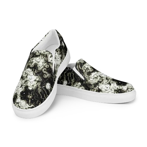 Phantom Bloom on a Women's Slip-On Canvas Shoes