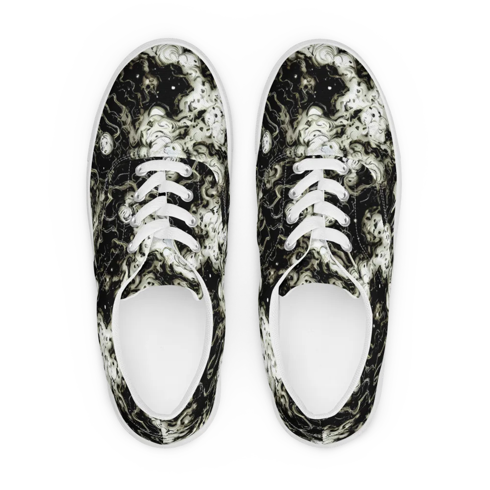 Phantom Bloom on Men's Lace-Up Canvas Shoes — Front