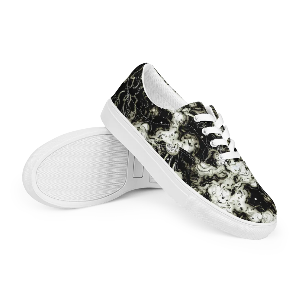 Phantom Bloom on Men's Lace-Up Canvas Shoes — Right Front