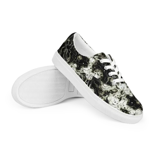 Phantom Bloom on a Men's Lace-Up Canvas Shoes