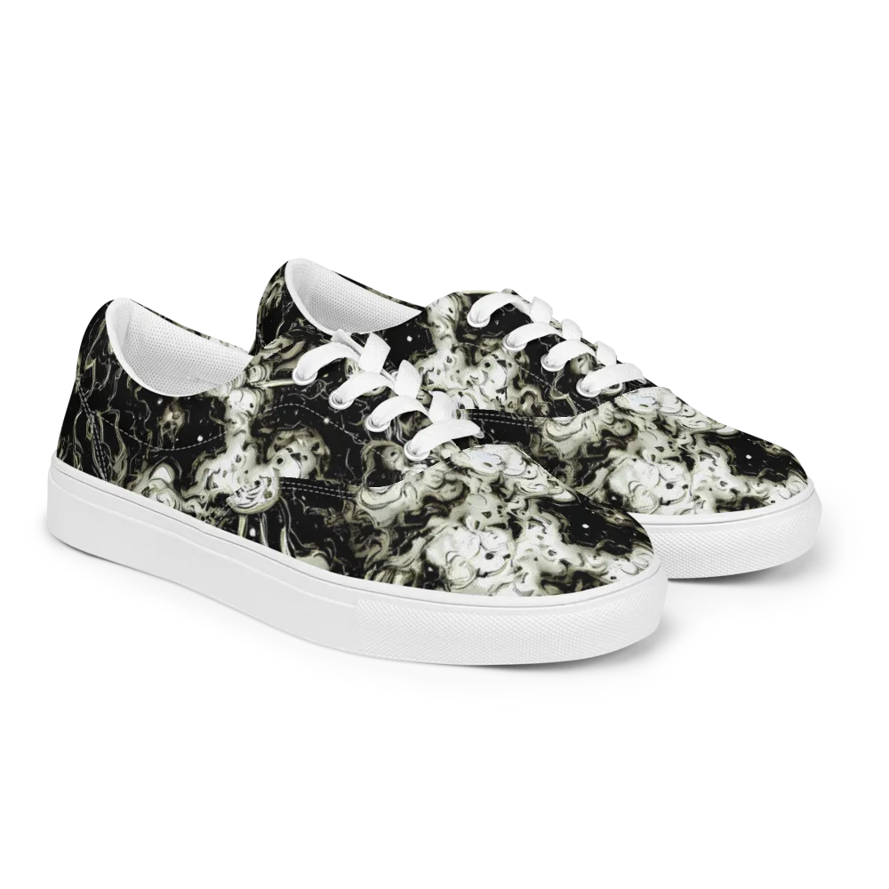 Phantom Bloom on Men's Lace-Up Canvas Shoes — Right Front