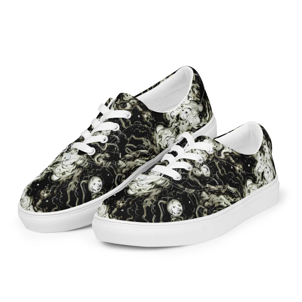 Phantom Bloom on Men's Lace-Up Canvas Shoes — Left Front