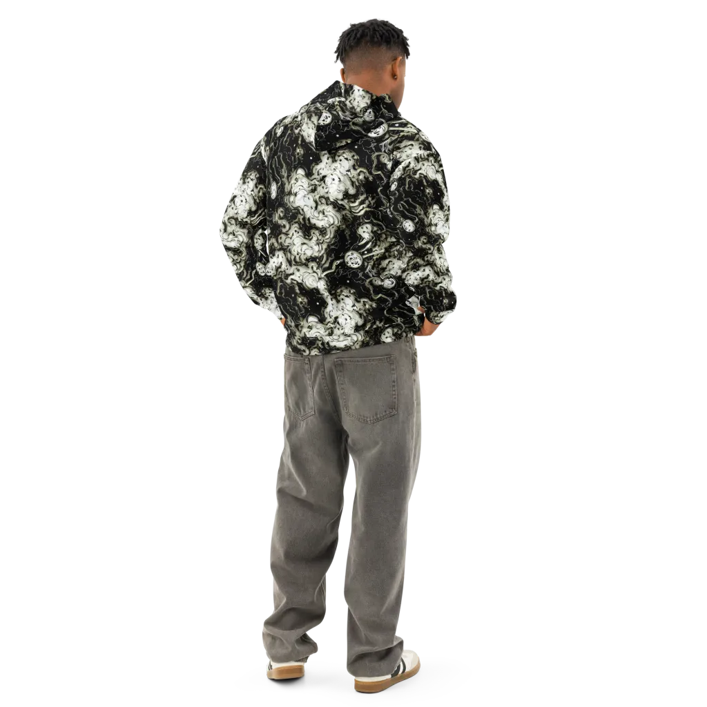 Phantom Bloom on Cotton Hoodie — Back