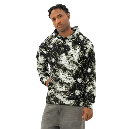 Phantom Bloom on a Cotton Hoodie