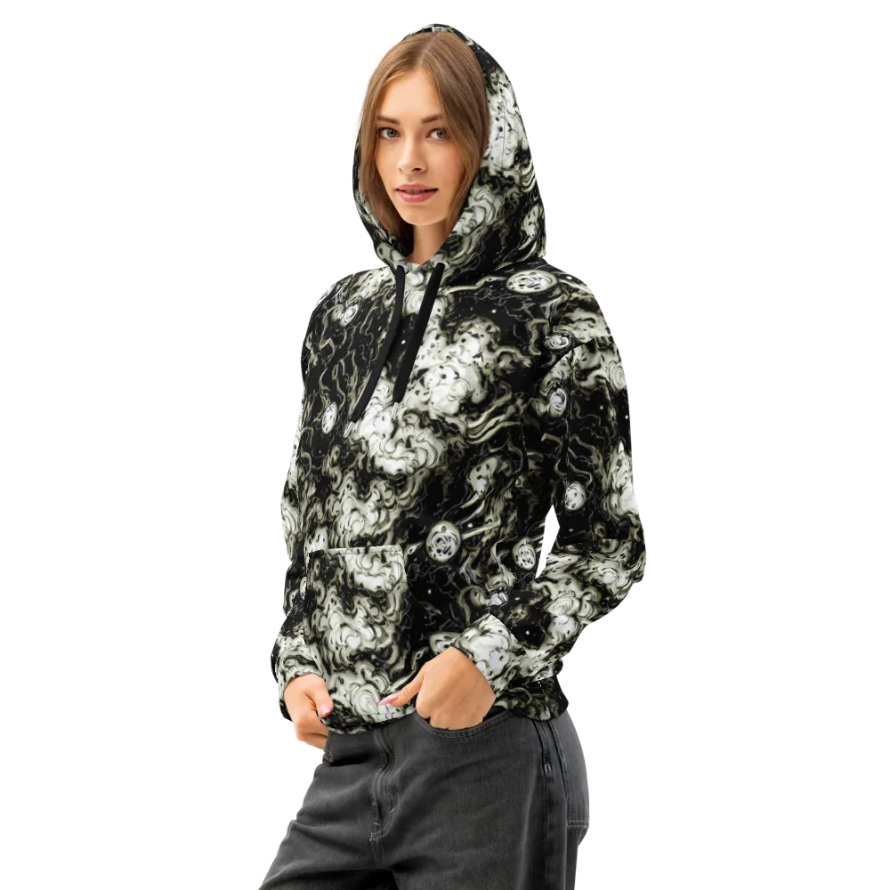 Phantom Bloom on Cotton Hoodie — Left Front