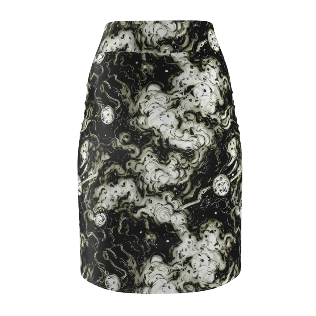 Phantom Bloom on Pencil Skirt — Back
