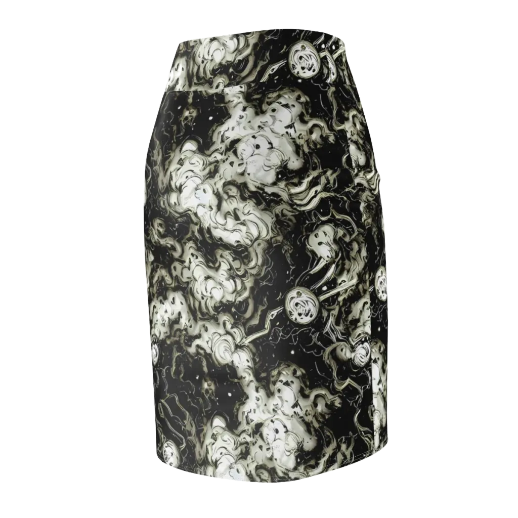 Phantom Bloom on Pencil Skirt — Back Side