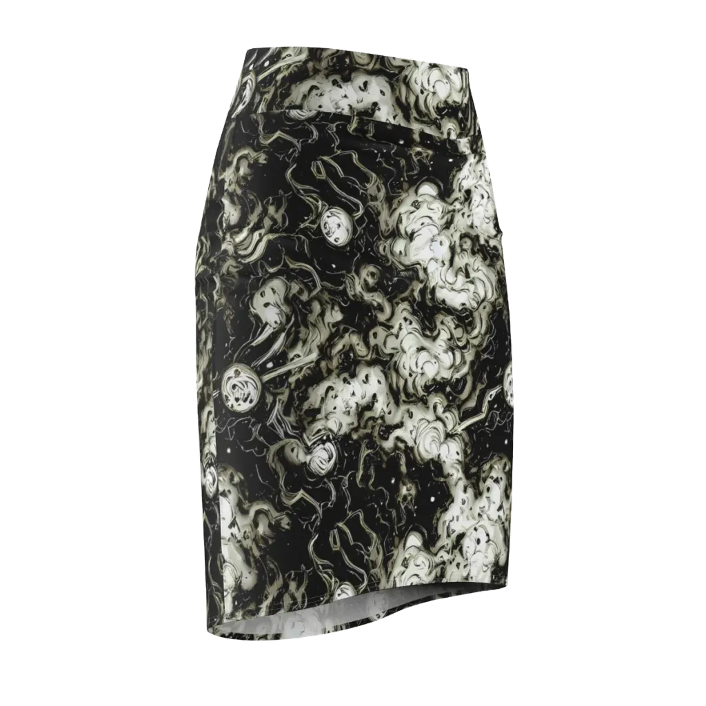 Phantom Bloom on Pencil Skirt — Front Side