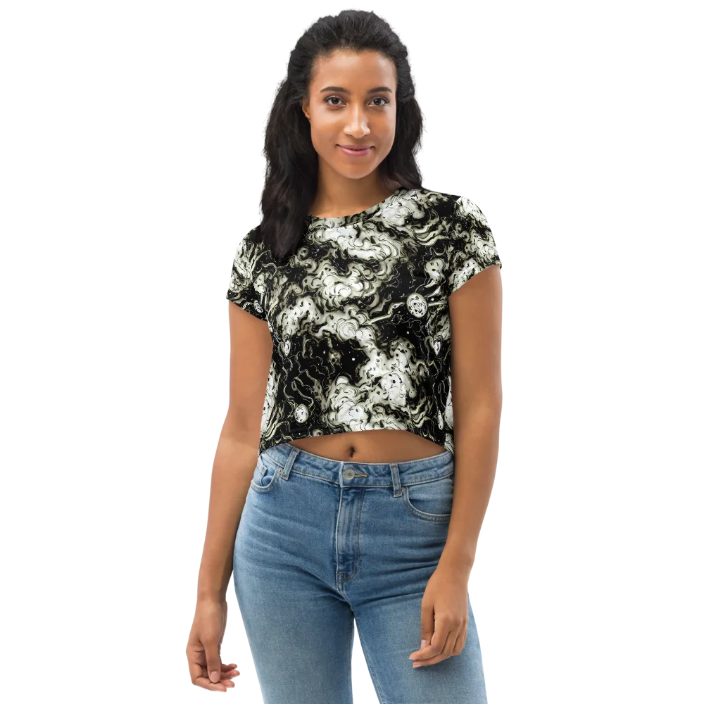Phantom Bloom on Crop Tee — Front