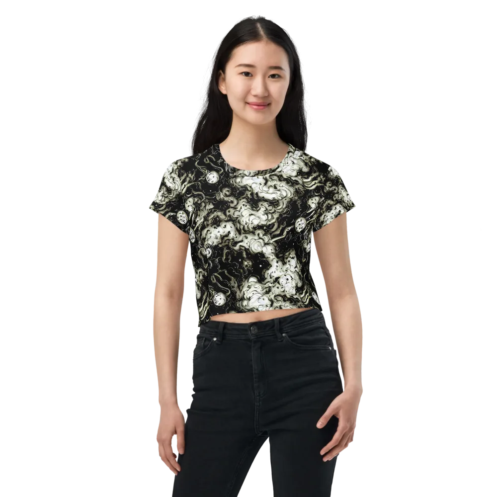 Phantom Bloom on Crop Tee — Front