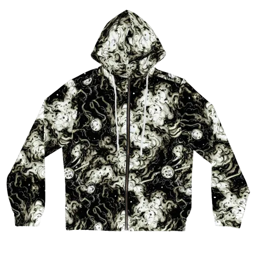 Phantom Bloom on a Women's Full-Zip Hoodie