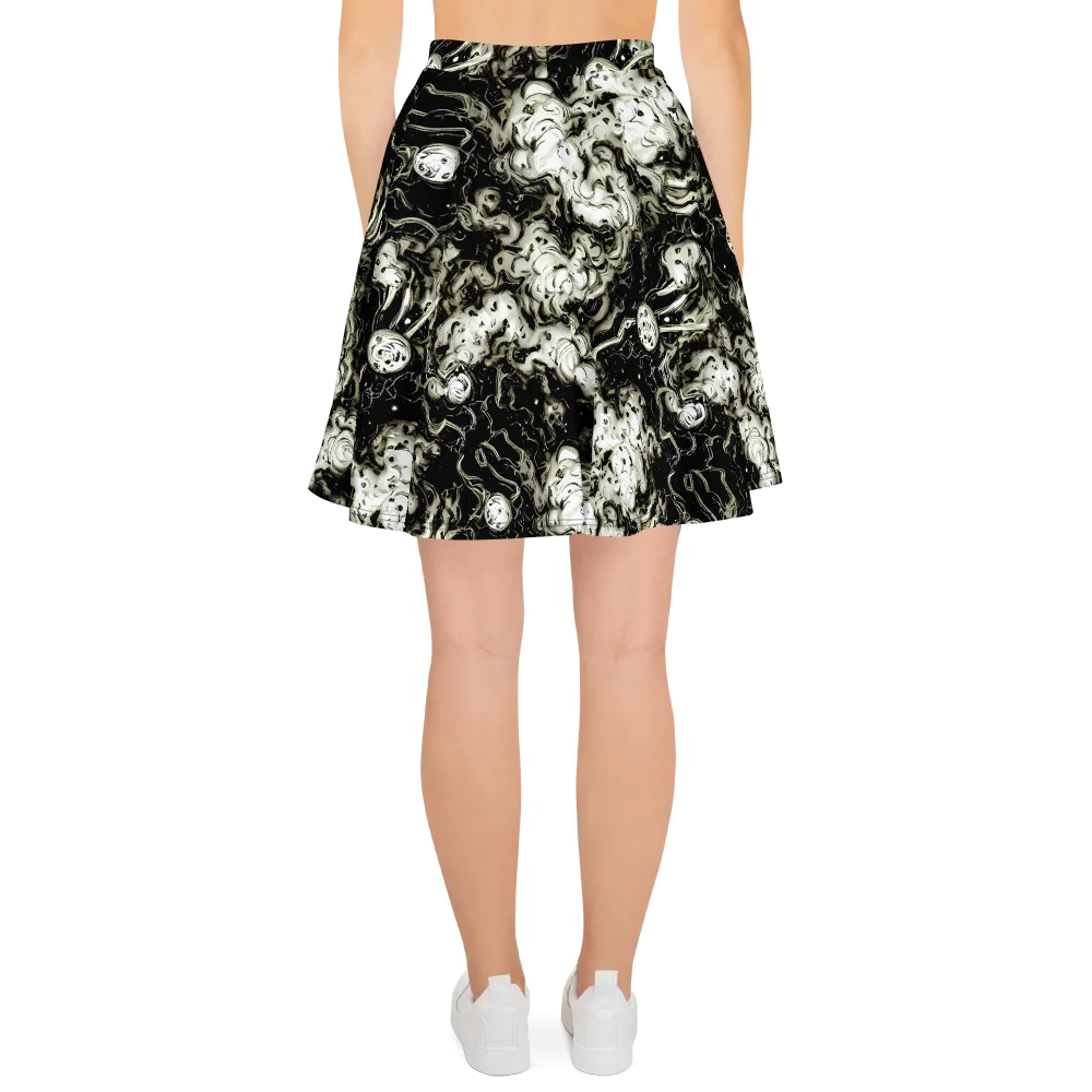 Phantom Bloom on Skater Skirt — Back