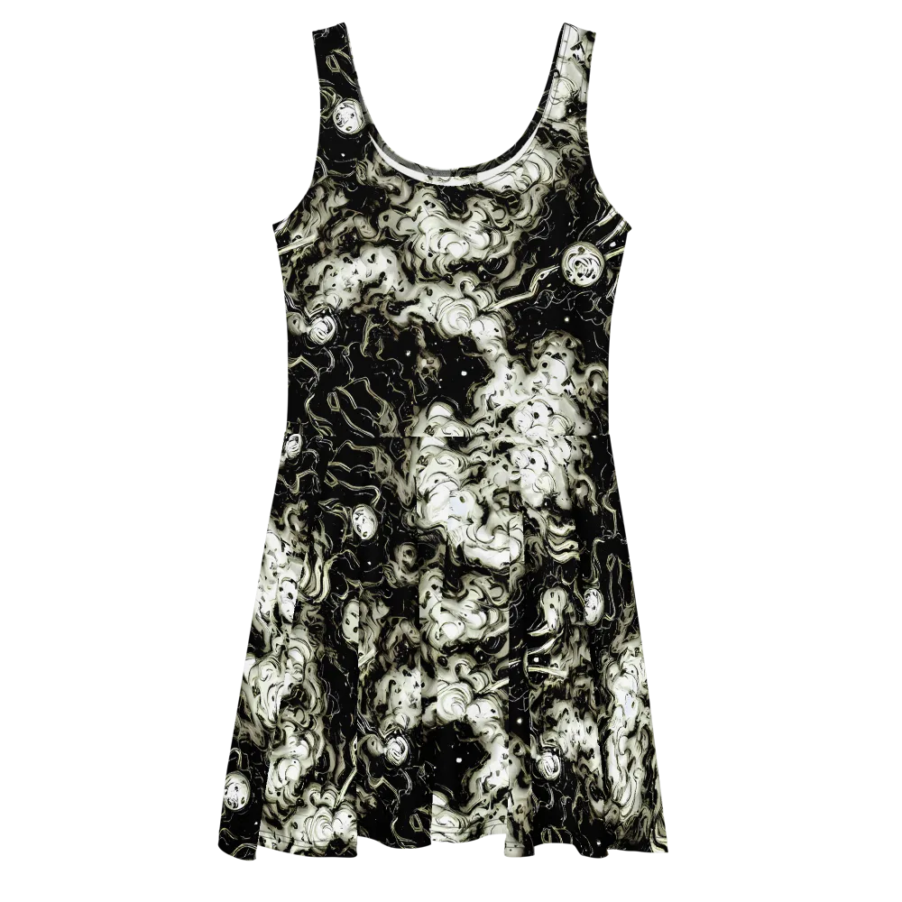 Phantom Bloom on Skater Dress — Front
