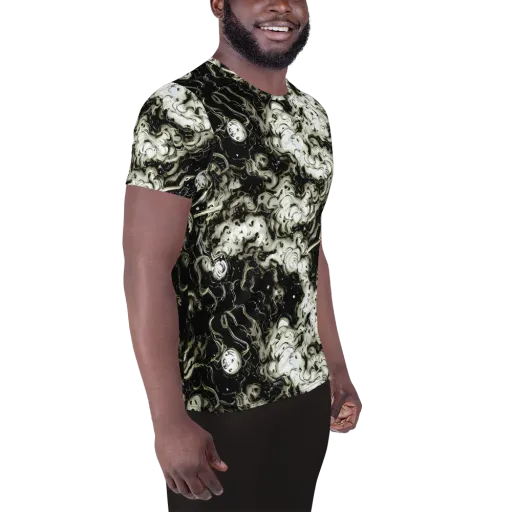 Phantom Bloom on a Men's Athletic T-Shirt