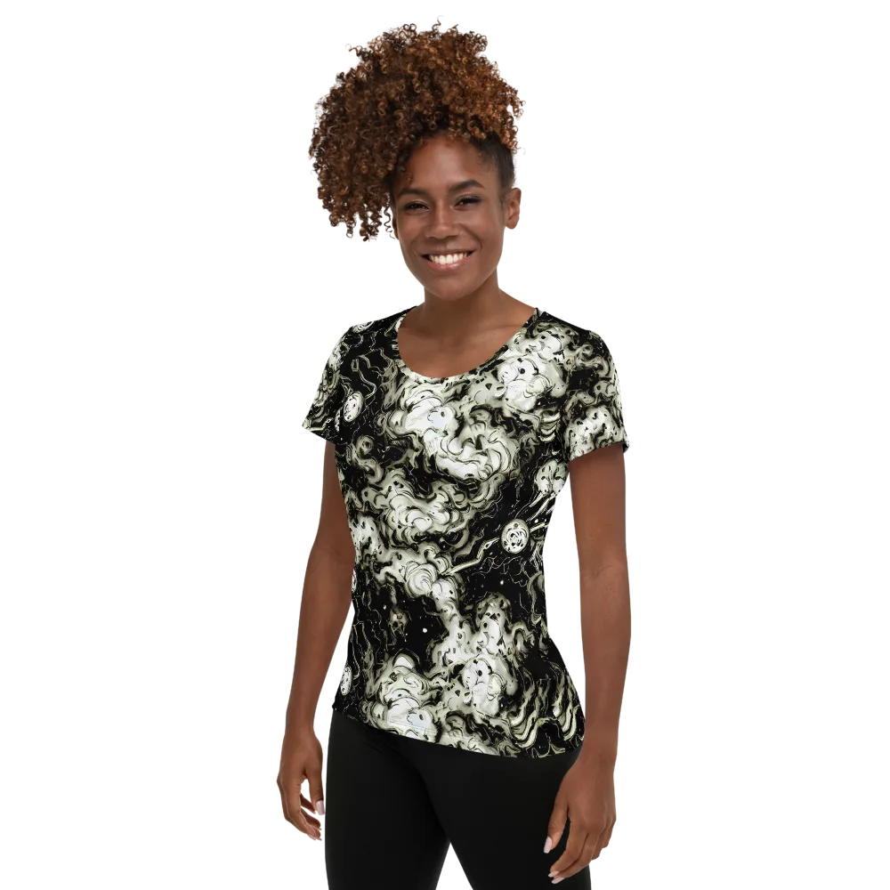 Phantom Bloom on Women's Athletic T-Shirt — Left