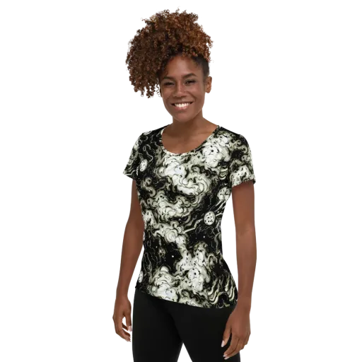 Phantom Bloom on a Women's Athletic T-Shirt