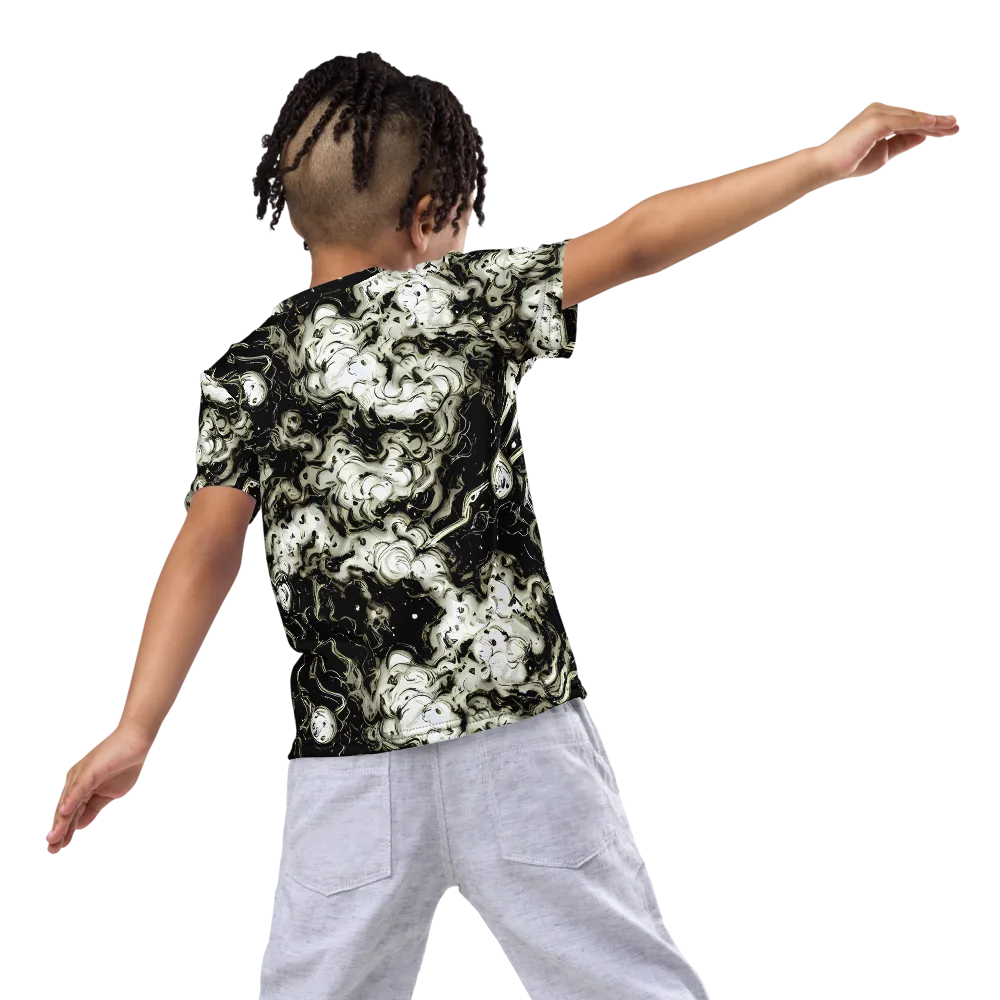 Phantom Bloom on Kids Crew Neck T-Shirt — Back