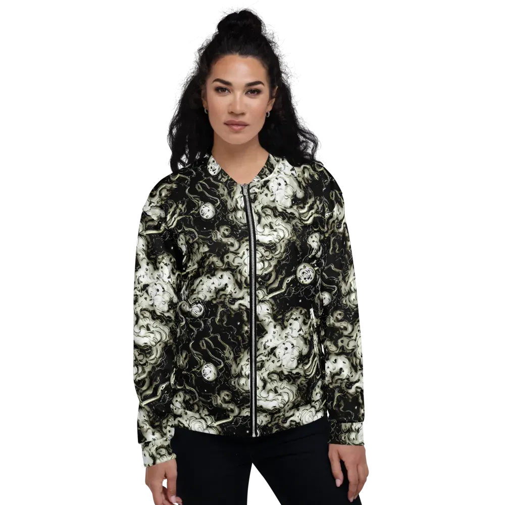 Phantom Bloom on Bomber Jacket — Front