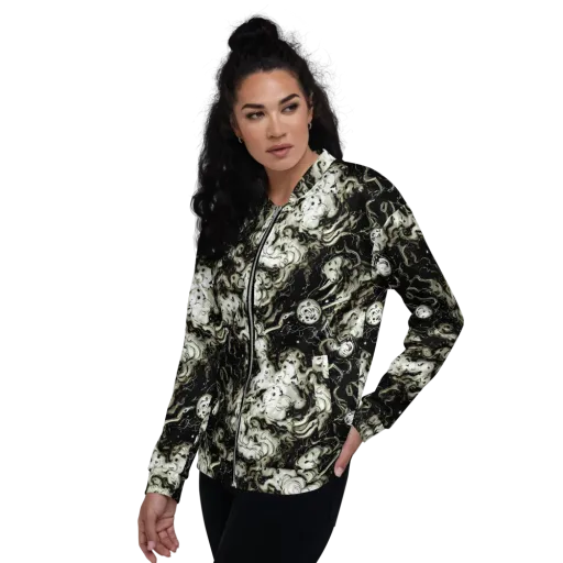 Phantom Bloom on a Bomber Jacket