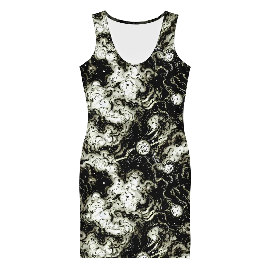 Phantom Bloom on Bodycon Dress — Front
