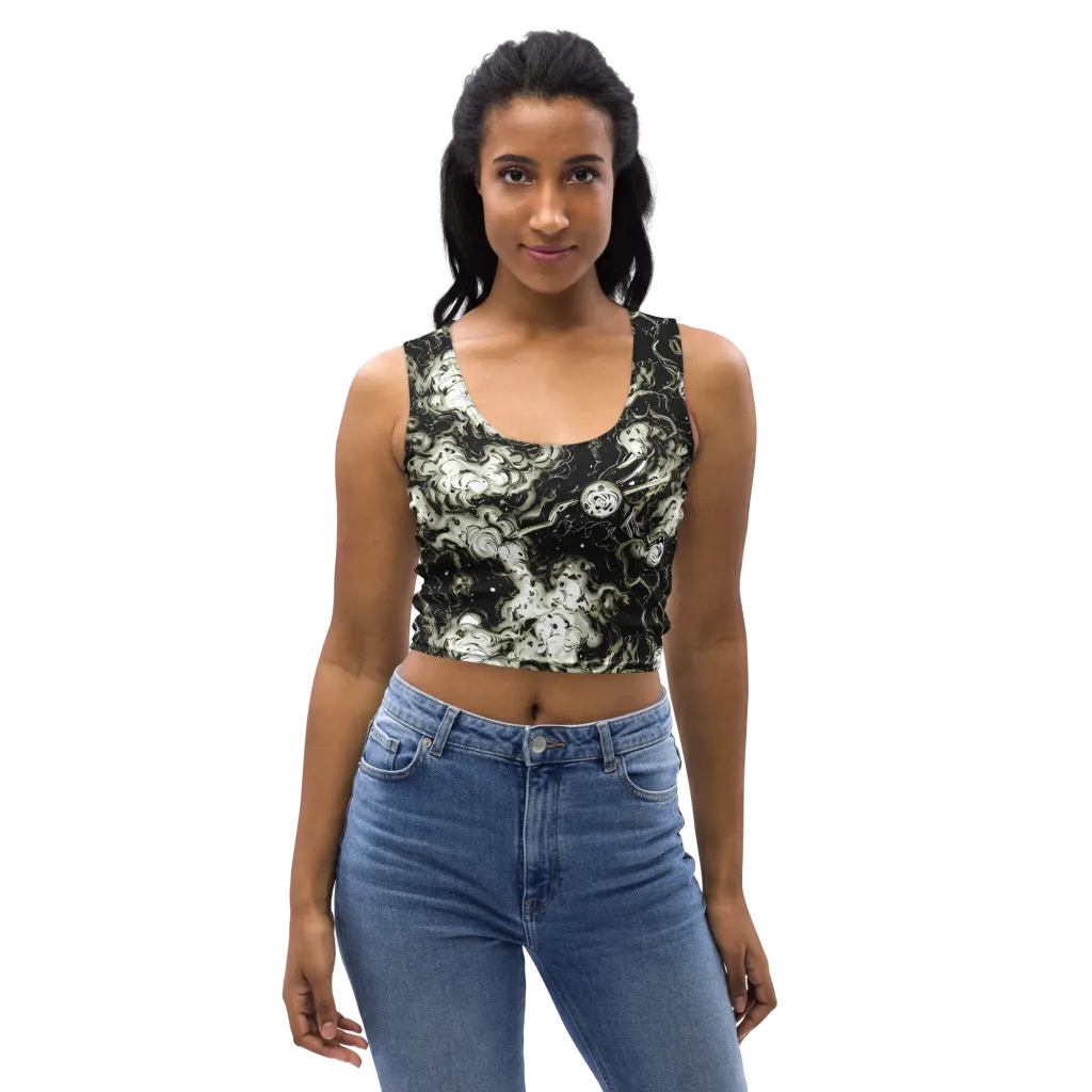 Phantom Bloom on Crop Top — Front