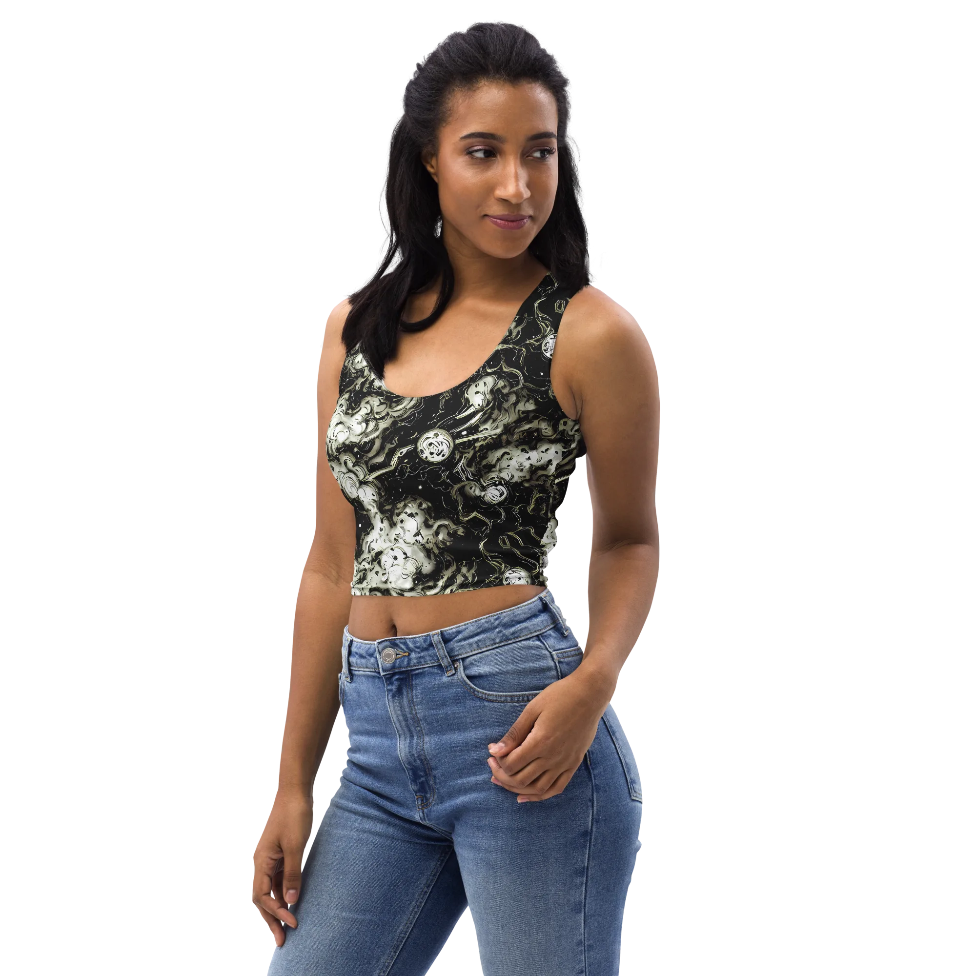 Phantom Bloom on Crop Top — Left Front