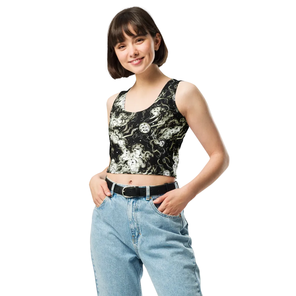 Phantom Bloom on Crop Top — Front