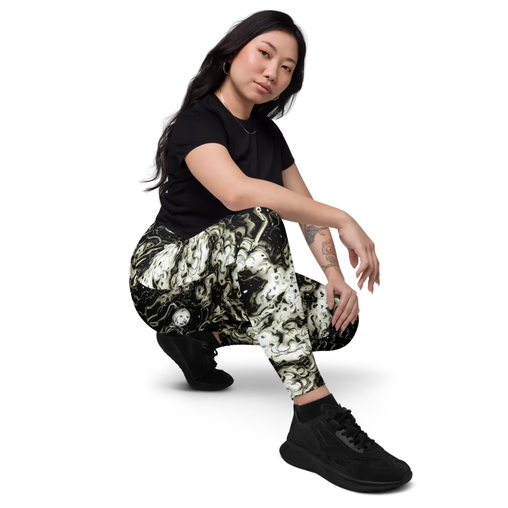 Phantom Bloom on Leggings with Pockets — Right Front