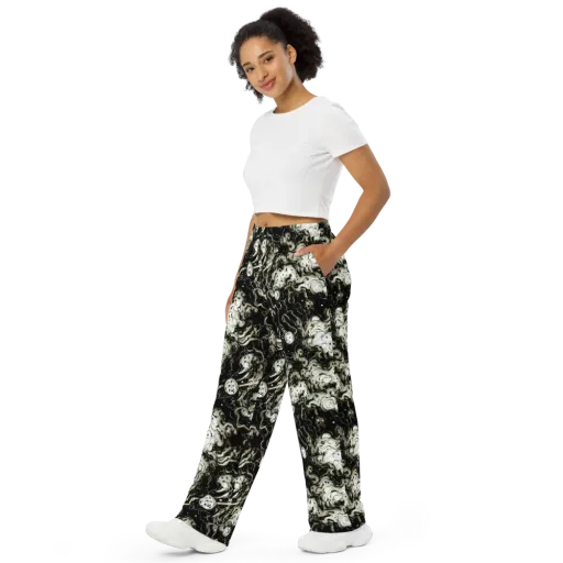 Phantom Bloom on a Wide-Leg Pants