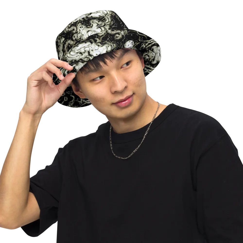 Phantom Bloom on Reversible Bucket Hat — Front Inside