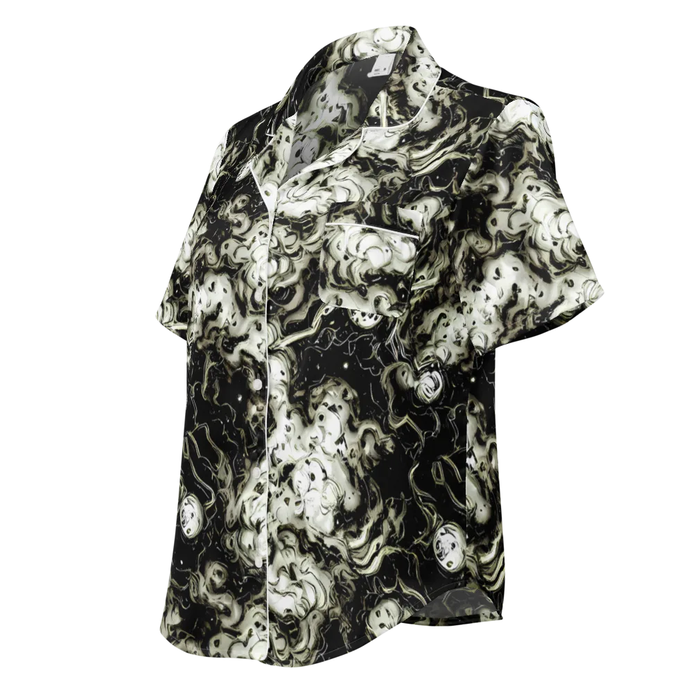 Phantom Bloom on Women's Short Sleeve Pajama Top — Left Front