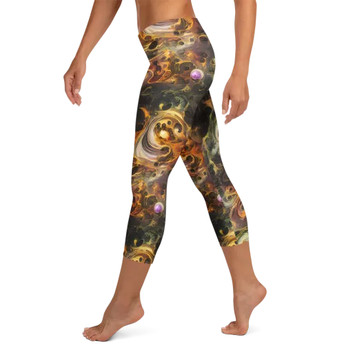 Golden Maelstrom on a Capri Leggings