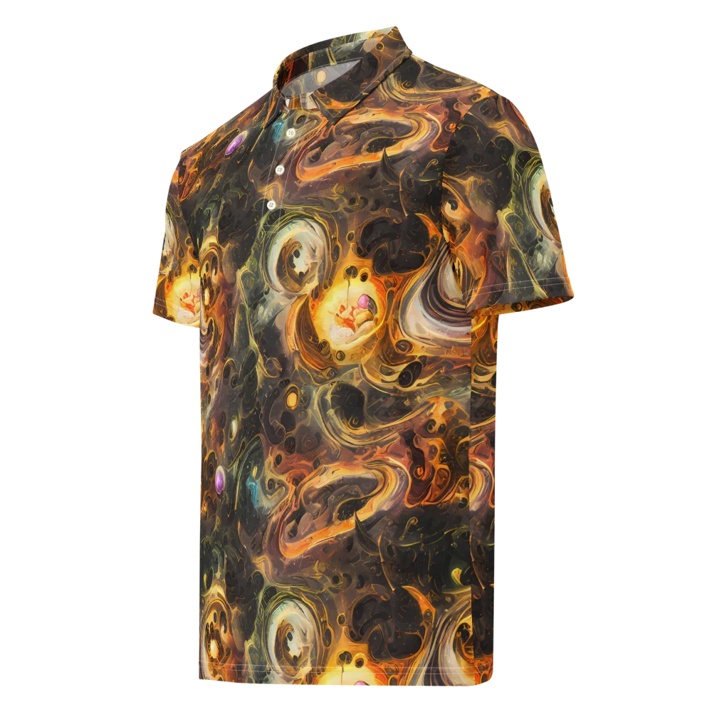 Golden Maelstrom on Men's Slim Fit Polo Shirt — Left Front