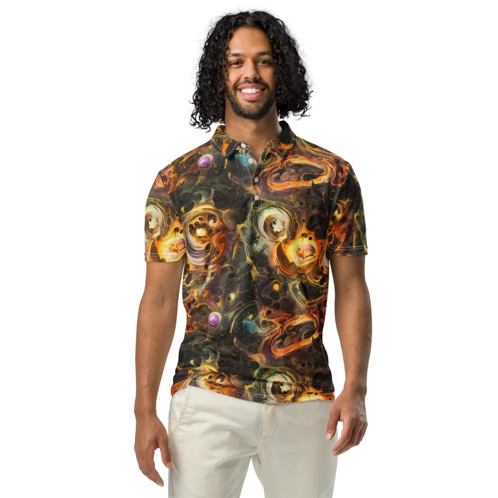 Golden Maelstrom on Men's Slim Fit Polo Shirt — Front